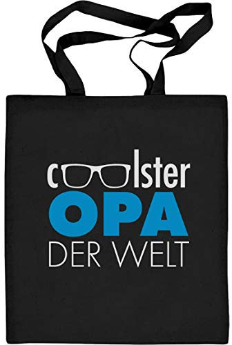 Shirtgeil Coolster Opa der Welt - Für coole und jung gebliebene Großväter Jutebeutel Baumwolltasche One Size Schwarz