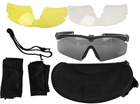 Dauerhaft Les Yeux Militaires protègent Les Lunettes Tactiques de Fabrication exquise, Protection des Yeux de tir(Black)