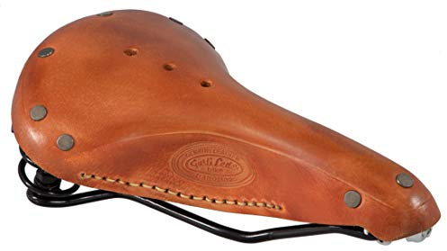 Gusti Fahrradsattel Leder - Walter G. Sattel Ledersattel Cityrad Fahrrad Retro Vintage mit Federung