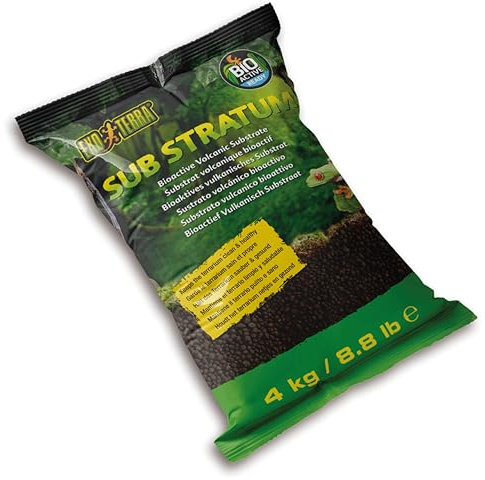 Exo Terra Sub Stratum, bioaktives vulkanisches Substrat, Substrat für Terrarien, für einen sauberen und gesunden Lebensraum im Terrarium, 4kg