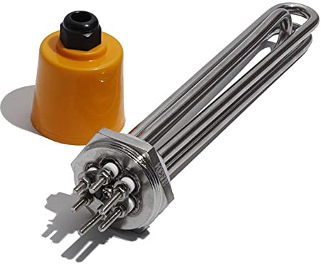 JINGERL 1.5inch BSP Tubular Immersion Heater Heating Element For Water Oil All 304SS220V 380V DN40 With Grounding Screw (Color : 220V, Size : 3KW 190mm dn40)