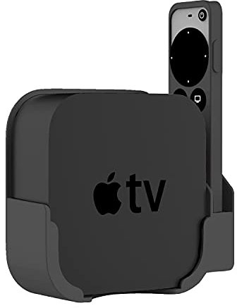 HeyMoonTong Supporto per Apple TV compatibile con tutti i televisori Apple, staffa di montaggio a parete con supporto per telecomando, adatto per tutte le Apple TV 4K / HD (2022 e 2021), con custodia