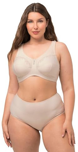 Ulla Popken Reggiseno per Sollievo, Senza Ferretto, Ciondolo con Strass, Coppa C-G, Opaco, Bianco Perla, 12C Donna