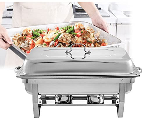 Chafing Dishes Speisenwärmer Buffetwärmer Edelstahl Warmhaltebehälter Rechaud Catering Behälter Speisewärmer Wärmebehälter, Buffetwärmer Speisenwärmer Warmhaltebehälter, für Catering,Buffet und Party