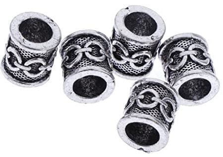 SM SunniMix 5er Pack Wikinger Bartperlen, Haarperlen für, DIY Perlen, Keltische Rosenkranzperlen – Metallperlen, Keltischer Knoten, Haarschmuck