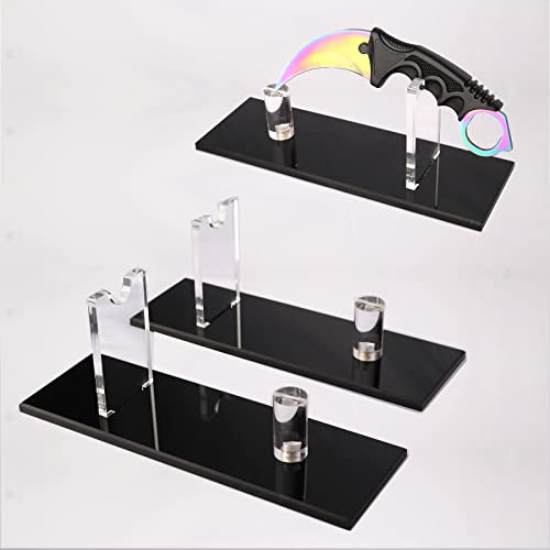 WANLIAN Messerständer, Acryl-Messerständer, Sammelmesserständer, Messersammlung, Display-Ständer, für einzelne Messerhütten, Heimdekoration (schwarz, 2 Packung)