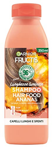 Garnier Fructis Shampoo Hair Food Ananas, Per Donare Luminosità a Capelli Lunghi e Spenti, Formula con 96% di Ingredienti di Origine Naturale, 350 ml