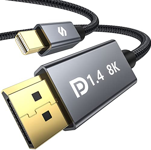 Silkland Mini DisplayPort 1.4 auf DisplayPort Kabel 3M, 8K@60Hz 4K@144Hz | Nylondraht, HDR, G-Sync FreeSync, HDCP, Mini DP 1.4 auf DP Kabel 2M für Thunderbolt 2, Laptop, MacBook, iMac, Monitor, VR