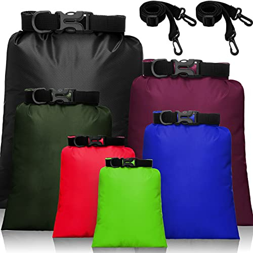 Shappy 6 wasserdichte Aufbewahrungsbeutel Trockentaschen Set | 15/ 8/ 5/ 4/ 3/ 2L, 2 Schultergurten, Ultraleichter Packsack Wasserdicht, Trockenbeutel Dry Bag, Für Kajak Wandern Camping