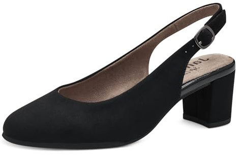 Jana Damen Slingpumps mit verstellbarem Riemen Vegan, Schwarz (Black), 40 EU
