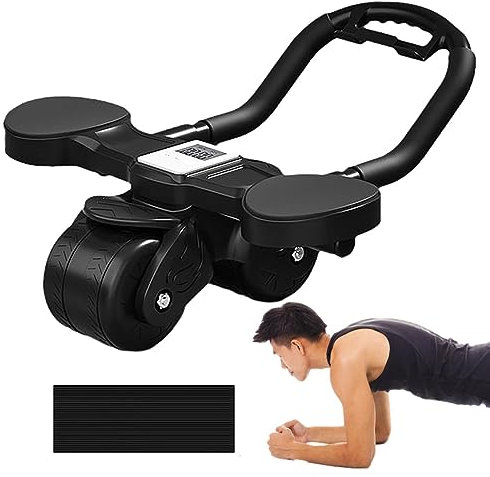 Fulenyi Abdominal-Übungsrolle, Ellenbogenstütze - Automatischer Rebound-Bauchroller,Gym Ab Roller für Balance- und Fitness-Workout-Geräte -Fitnessstudio
