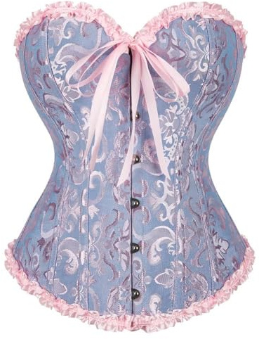 Vrapo Bustier Corsé Top para Mujer - Corset Overbust Encaje Cintura Cincher Shapewear Lencería