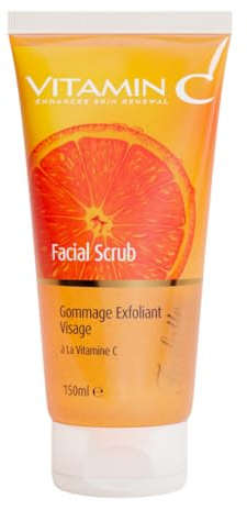 Arganicare – Gommage Exfoliant Visage à la Vitamine C 150 ml – Nettoie, Purifie et Lisse le Grain de Peau – Éclat du Teint, Anti-Impuretés et Sébum – Tous Types de Peaux