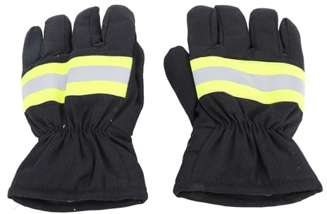 TYTOGE Flamsäkra Brandmanshandskar, Skyddshandskar för Räddningsarbeten för Snickarsvetsning Grill Brandbekämpning, Längd 27 Cm