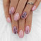 24 Pièces Carrés Faux Ongles Court, French Violet Brillant Press on Nails à Coller - Autocollants pour Femme et Fille Nail Art, Couverture Complète Acrylique.