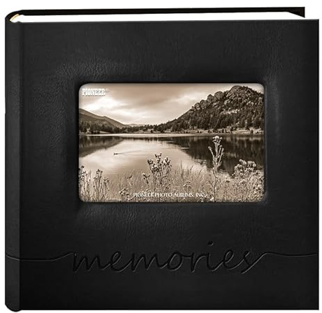 Pioneer Photo Albums Album photo « Memories » avec couverture en relief 200 pochettes pour photos de 10 x 15 cm, noir