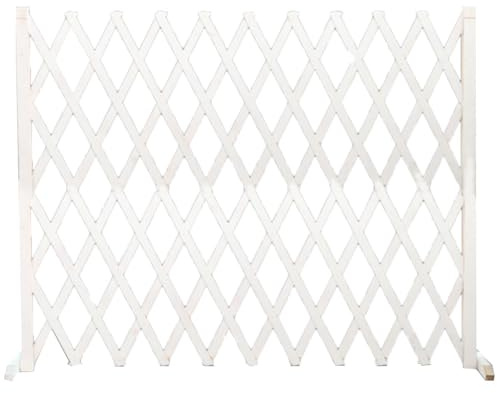ZXHKZDX Gartenzaun Sichtschutz, Dekorative Holz Boundary, Ornamentale Maschendrahtzaun, Mit 2 Stützrahmen Für Landschaftsgestaltung, Terrasse, Hof(White,70X31X3cm)
