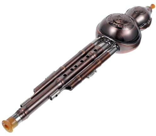 professionelles Hulusi-Flöte Chinesisches Traditionelles Instrument Dreifarbig Kürbisseide Musikinstrumente Porzellan Hulusi-Flöte Golden(Golden)