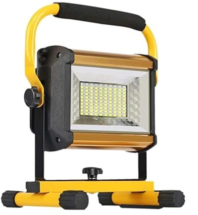 Projecteur LED extérieur, 100W étanche projecteur extérieur réflecteur LED projecteur externe RGB projecteur projecteur Rechargeable par 6*18650 batterie pour portes de garage de jardin(100W No Batter