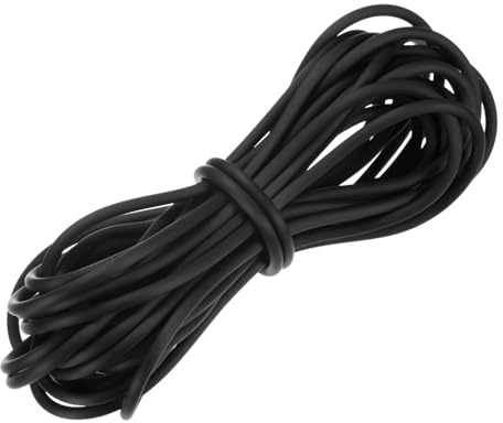 M METERXITY Corde en Caoutchouc Tubulaire Creuse, 5.5 Yards 3mm Fil Élastique avec Trou De 1.5mm, Ficelle Élastique pour Coiffeur, pour Création De Bijoux/DIY/Necklaces/Bracelets [Black]