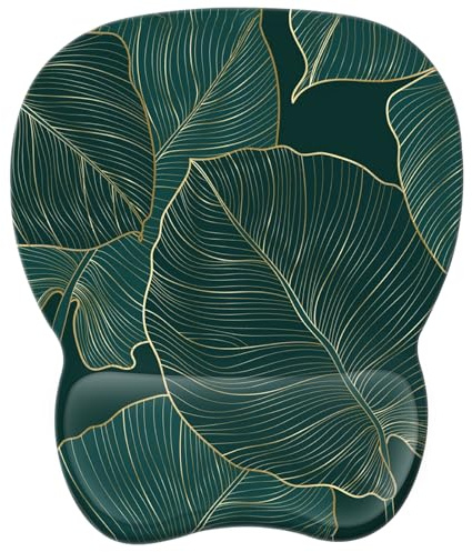 EooCoo Tapis de Souris Gaming, Tapis Souris Bureau, Feuilles Vertes