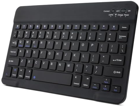 Ultra-Slim Wireless Bluetooth Keyboard, Rechargeable Travel Portable Keyboard Compatible Android, Windows, iOS, Mac OS, for iPhone, for ipad, for Samsung, Tablet, Laptop