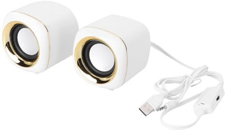 Angoily Haut-Parleur USB avec Entrée pour Ordinateur De Bureau Antidérapant Et Compact pour Régler Le Volume Facilement