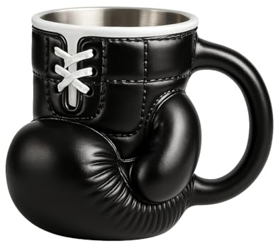 Bibykivn Taza De Café Original En Forma De Guante De Boxeo 200 ML, Divertida Y Resistente, Regalo Para Hombres, Aficionados Al Boxeo Y Deporte (Negro)