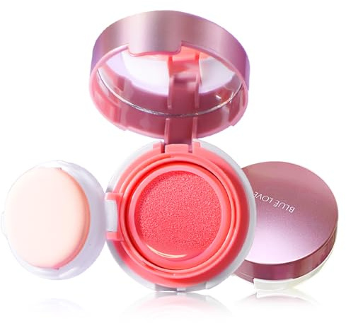 Fard à Joules Blush liquide cushion - Teinture Silky pour Joues avec Miroir, Enlumineur Naturel pour un Finition Lumineuse, Sculpte & Illumine pour une Élégance Naturelle (02 Peach Pink, 8g)