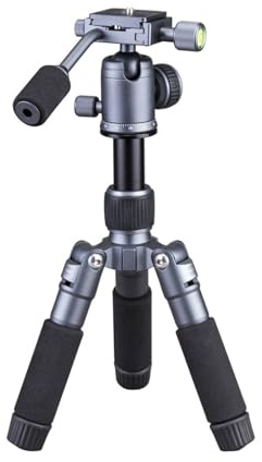 Montesy Trípode pequeño de 20 pulgadas para cámara DSLR y videocámara de video, trípode de escritorio de aleación de aluminio con cabezal de rotación de 360 grados