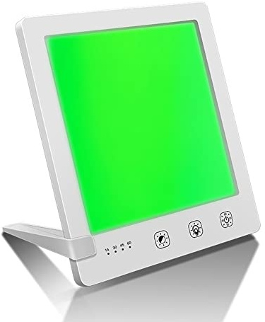 Lámpara de fototerapia Sad de 10 000 Lux: lámpara de luz Diurna para aliviar la depresión, lámpara Solar LED con 3 temperaturas de Color, sin Rayos UV, atenuación Continua, Control táctil y función d