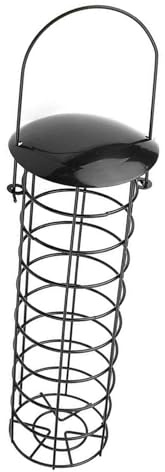 Jiuvaso Mangiatoia per Uccelli da Appendere all'Esterno con Palline di, 2,3x12,8 Pollici, Facile da Pulire, per Cibo di Girasole, Arachidi, Nero