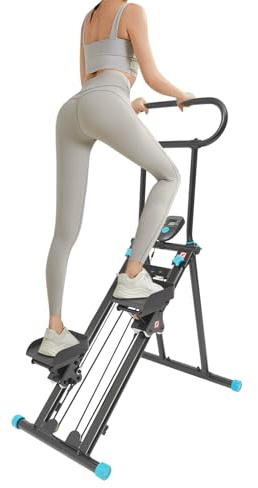 BAOCHADA Stairmaster för hemmet, vertikal klippmaskin för helkroppsträning, kompakt hopfällbar cardio träning klättring med LCD-skärm och justerbart styre för hemmakontor träningsutrustning