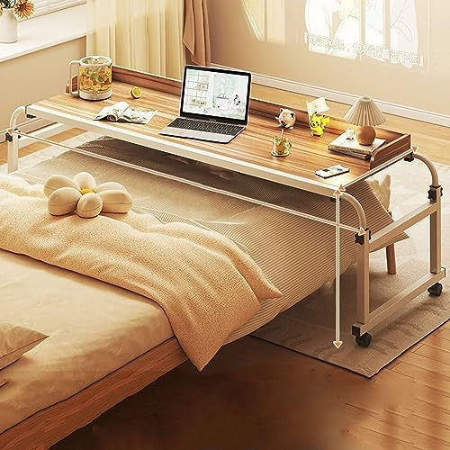 Verstellbarer Roll-Laptop-Betttisch, mobiler Wagen, höhenverstellbar von 140 bis 210 cm, ideal für Bett und Sofa, tragbarer Arbeitsplatz