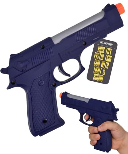 Spy Mission Team Toy Pistol for Kids with Light and Sound Effects Realistic Design Safe Orange Tip Lightweight Plastic Fun Role Play Gun Ideal for Imaginative Secret Agent Adventure Play