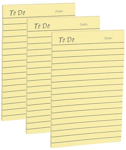 PATIKIL 3 Pack 4x6 Täglichen Notizblöcke Dinge Haftnotizen Checklisten | Memo Planer Nachrichtenblöcke, 50 Blätter Pro Block, Fürn Arbeit Büro, Notizblöcke