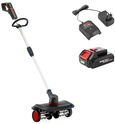 AL-KO Akku-Rasenlüfter ARD 1835, 35 cm Arbeitsbreite, 20 mm Arbeitstiefe, teilbarer Schaft, inkl. 2,5 Ah Li-Ion 18 V / 36 V Akku und Ladegerät, schwarz, Silber