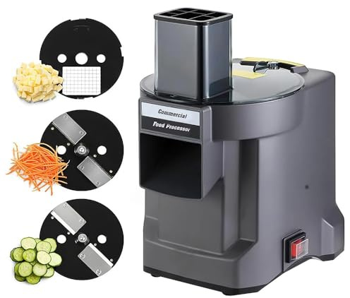 Coupe-Légumes Électrique Commercial, 100W, Multifonction avec Disques de Tranchage, Râpe et Cube