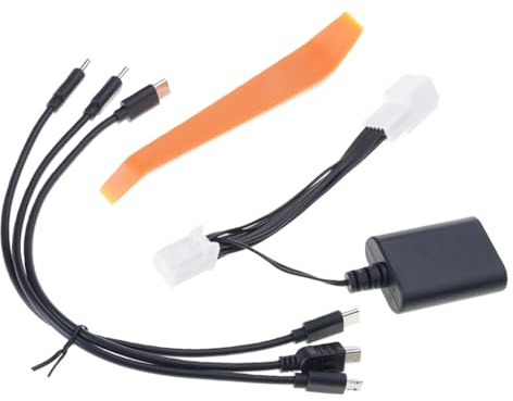Pjeghbvop Adattatore di alimentazione a 10 pin per videocamere da cruscotto con più uscite USB, facile installazione, alimentazione auto USB