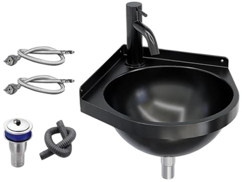 Lavello Ad Angolo In Acciaio Inossidabile, Lavabo Bagno Con Montaggio A Parete, Lavabo Triangolare, Vasca Singola, Foro Di Montaggio Per Rubinetto 36mm, Foro Di Scarico 41mm
