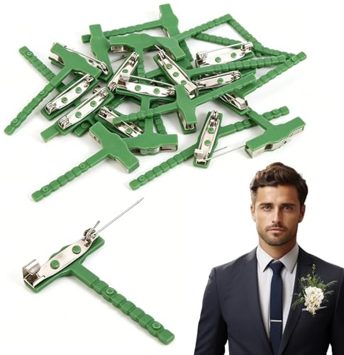 Boutonniere Pins, 30pcs T-Shaped Corsage Clips for Wedding Flowers