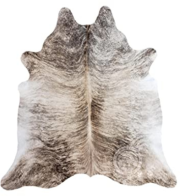 Sunshine Cowhides 100% Genuine Light Brindle Cowhide Rug - Modern Style Animal Skin Rug & Floor Carpet for Living Room, Bedroom, Kitchen & More - Extra Large (6x7-8 Ft.)