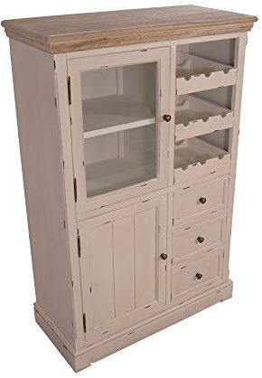 Vorratsschrank Borris 2018 Weinfach Landhaus Stil Holz Vintage Look Creme-weiÃŸ
