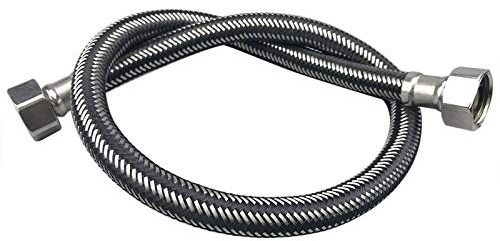 Brauseschlauch Dusche Warmwasserbereiter Flexible Duschschlauch Geflechtschlauch Schlauch Rohr 50cm Schwarz Geflochten