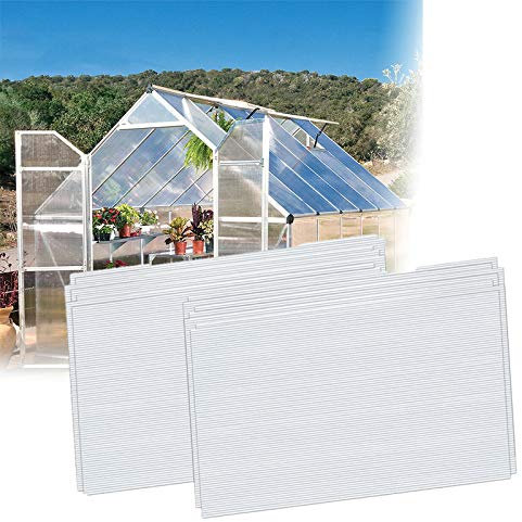 LZQ Polycarbonat Hohlkammerstegplatten 4mm - 10,25 m² Doppelstegplatte Gewellte Gewächshausplatte stoßsicheren und UV-beständigen für Garten Treibhaus