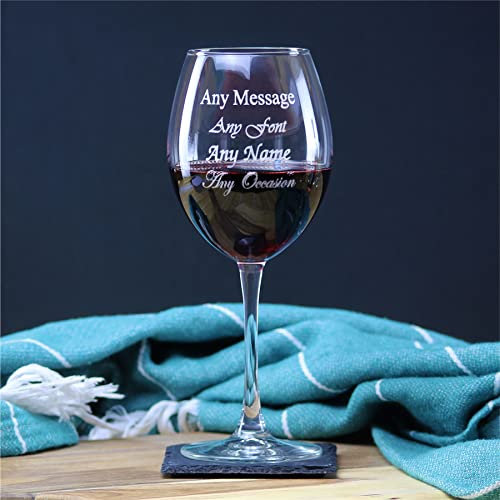 Personalised Engraved 19oz Classic Grand Red Wine Glass with Any Message