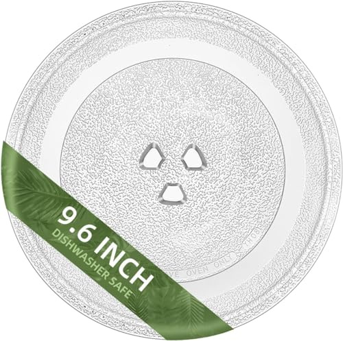 UTIZ 245mm | 9.6'' Inch Universal Microwave Turntable Glass Replacement Plate Tray with 3 Fixers Strong Durable Scratch-Resistant