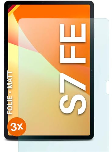 moex® FlexProtect Schutzfolie matt kompatibel mit Samsung Galaxy Tab S7 FE Folie gegen Reflexionen, Anti Reflex Displayschutz, Matte Displayfolie, robust und Kratzfest – 3 Stück