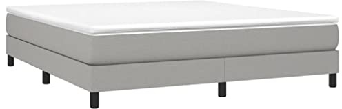 vidaXL Boxspring-sängram ljusgrå 180x200 cm tyg, dubbelsäng, säng, säng ram, dubbelsängar, sängar, säng ramar, resårmadrass, resårmadrasser, pocketersårmadrass