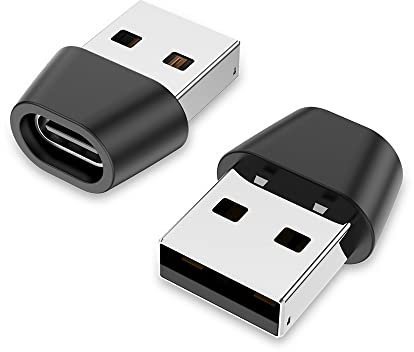 USB C Buchse auf USB Stecker Adapter 2Stück, USB 2.0 USB-C zu USB-A OTG Adapter Kompatibel mit USB C to USB C Kabel
